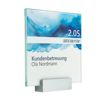 Tuerschild VITRUM A  Glasschild Beschilderung fuer Buero 150 150 mm